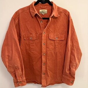 Cabelas Deerskin Soft Chamois Shirt Mens large Heavy Weight Flannel Outdoor